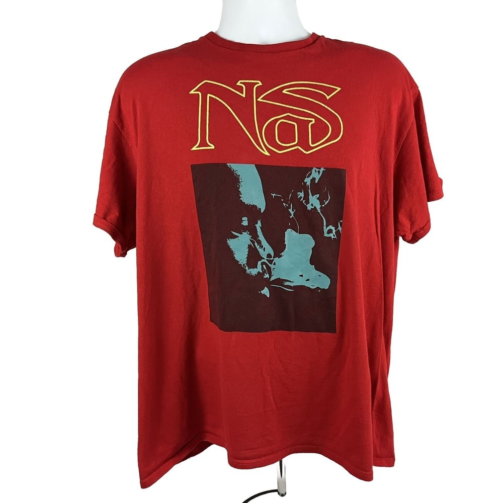 NAS Rap Music Red T-Shirt Men's Size XL Rapper‎